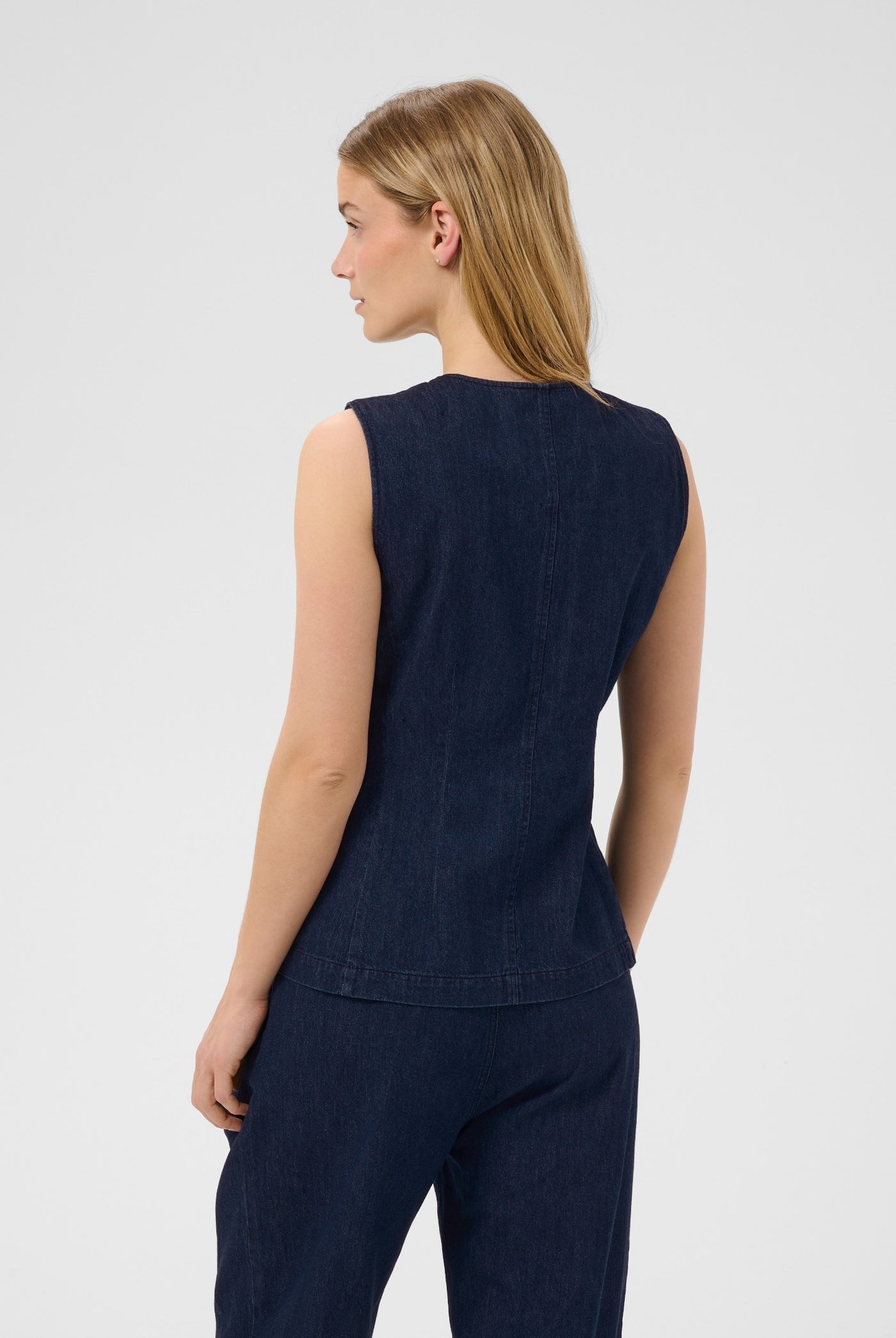 CarolanPW Waistcoat Dark Blue Denim - 300158 - 30310751