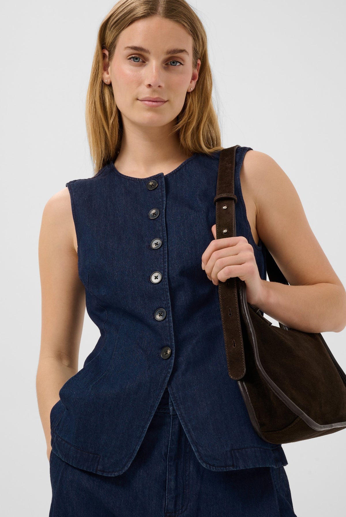 CarolanPW Waistcoat Dark Blue Denim - 300158 - 30310751