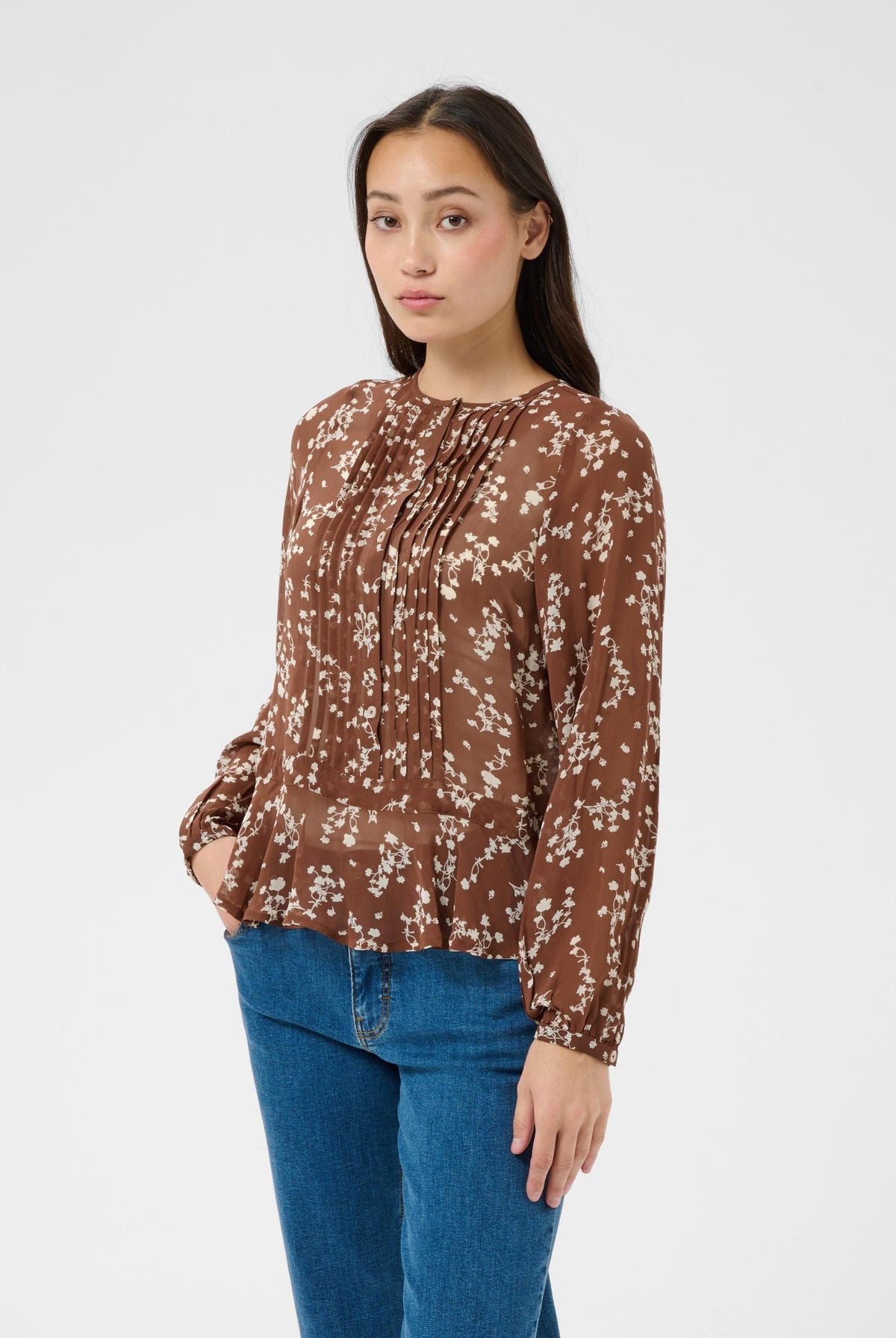 CantalinePW Shirt Downtown Brown Leaf print - 30 - 30310758