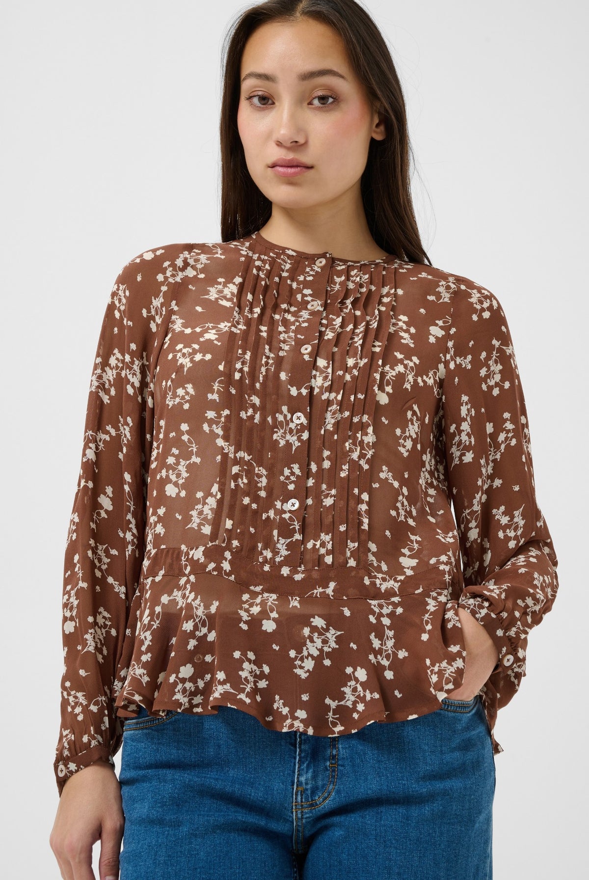 CantalinePW Shirt Downtown Brown Leaf print - 30 - 30310758