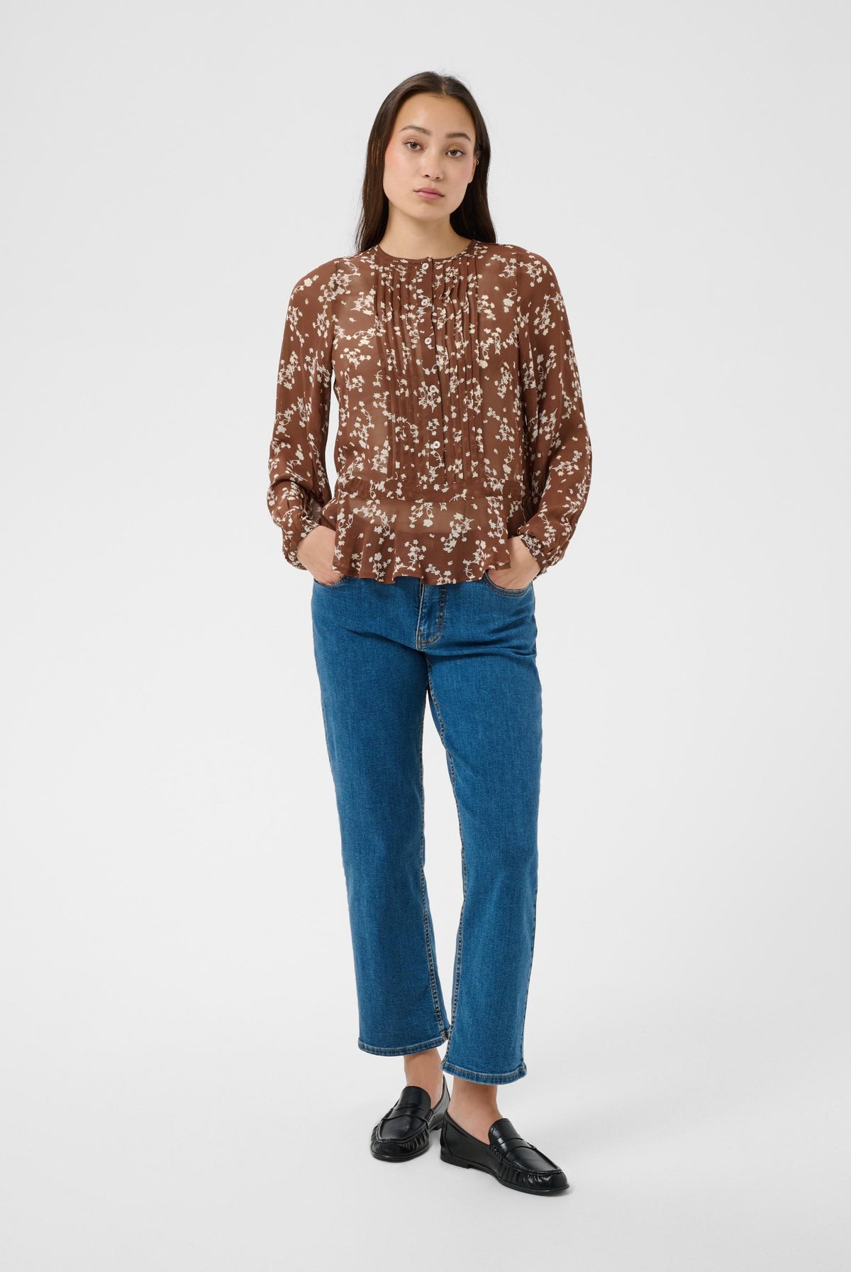 CantalinePW Shirt Downtown Brown Leaf print - 30 - 30310758