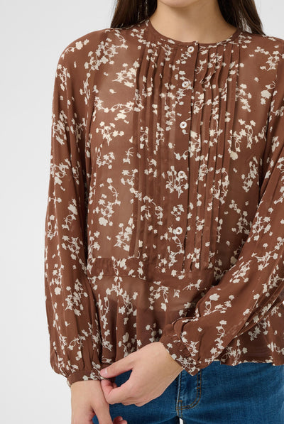 CantalinePW Shirt Downtown Brown Leaf print - 30 - 30310758 Thumbnail