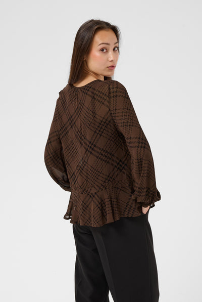 CantalinePW Shirt Brown Check Print - 305302 - 30310758 Thumbnail