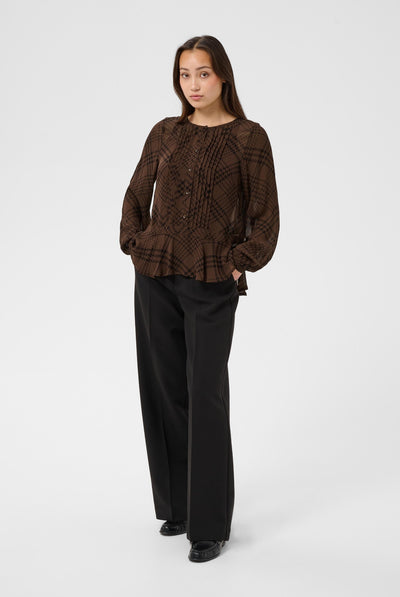 CantalinePW Shirt Brown Check Print - 305302 - 30310758 Thumbnail