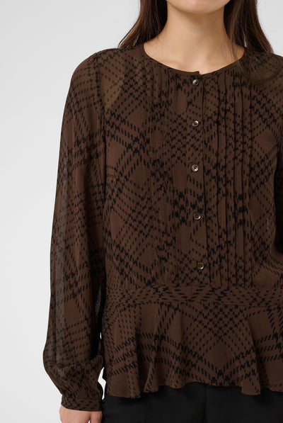 CantalinePW Shirt Brown Check Print - 305302 - 30310758 Thumbnail
