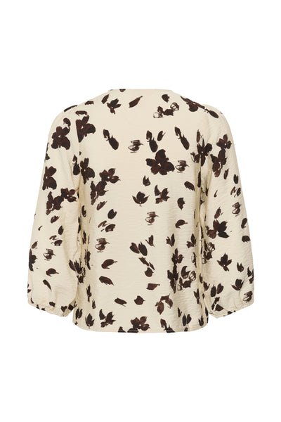 ChanniePW Shirt Oatmeal Feather Flower Print - - 30310770 Thumbnail