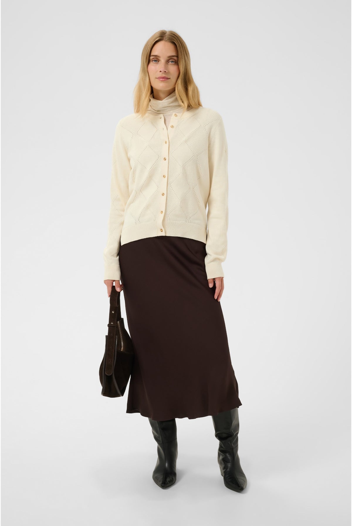 CiannaPW Cardigan Whitecap Gray - 120304 - 30310793