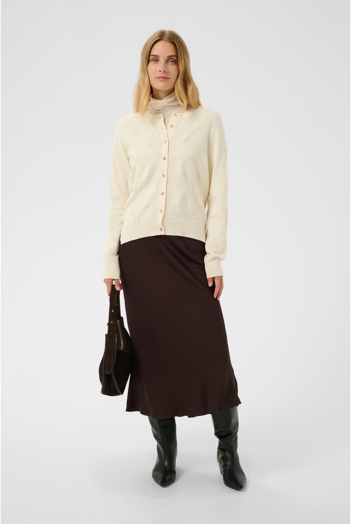 CiannaPW Cardigan Whitecap Gray - 120304 - 30310793