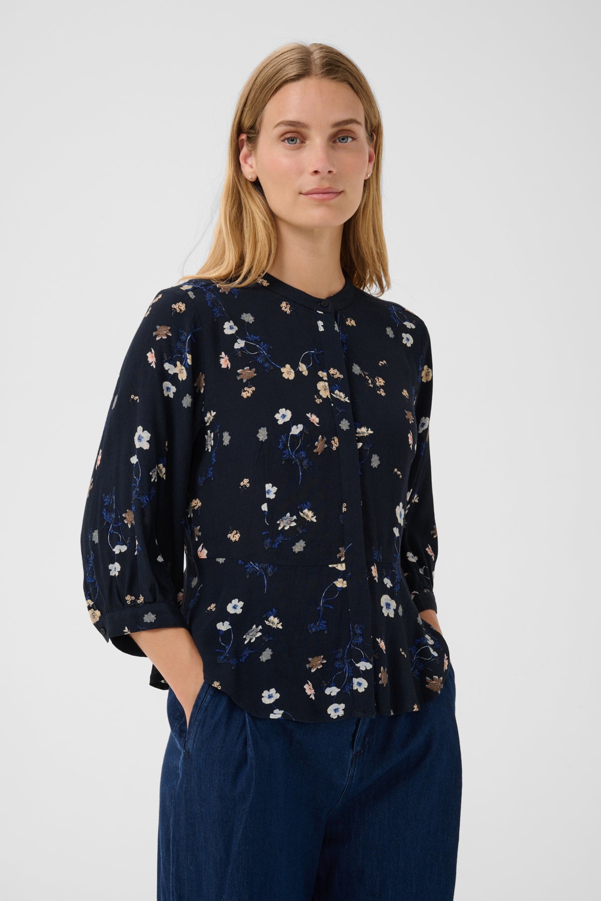 ConstantinaPW Shirt Dark Navy Botanical Flower - 3 - 30310806