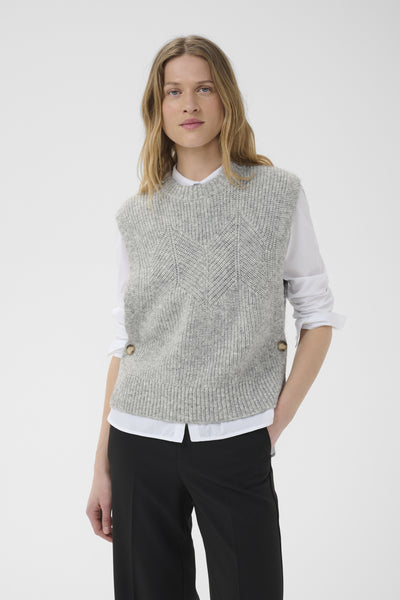 CharlyePW Waistcoat Medium Grey Melange - 1802011 - 30310831 Thumbnail