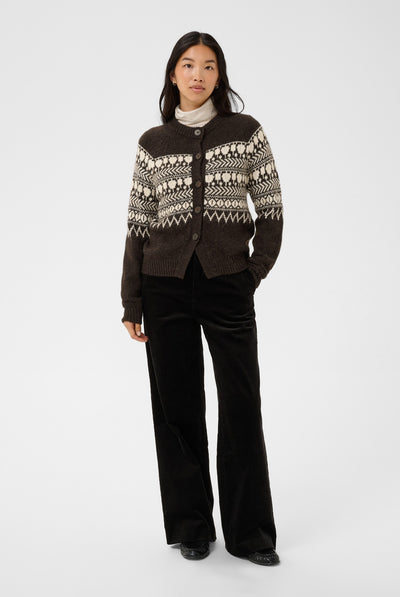 CharmainePW Cardigan Mole/Whitcap Jaquard - 305383 - 30310832 Thumbnail