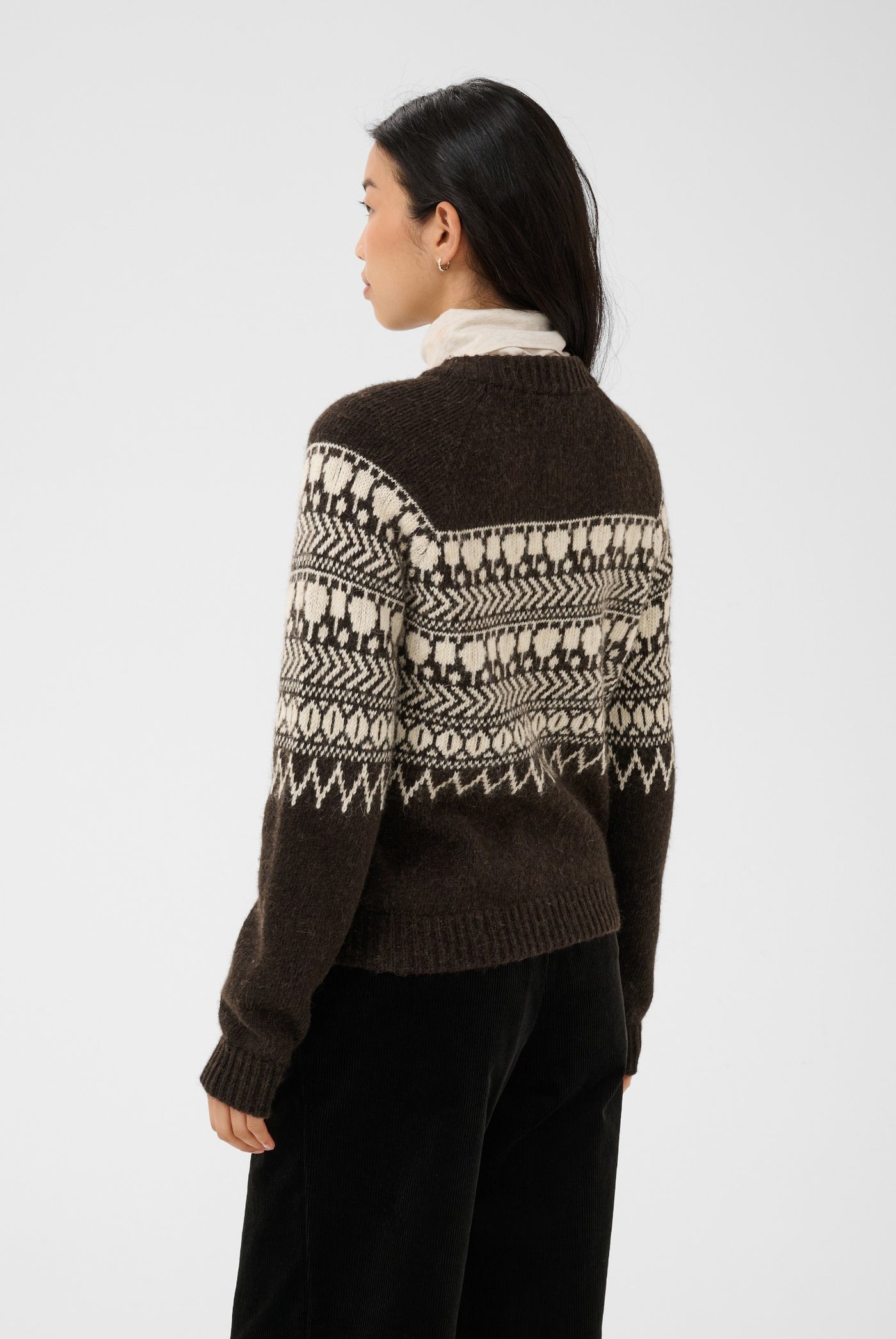 CharmainePW Cardigan Mole/Whitcap Jaquard - 305383 - 30310832