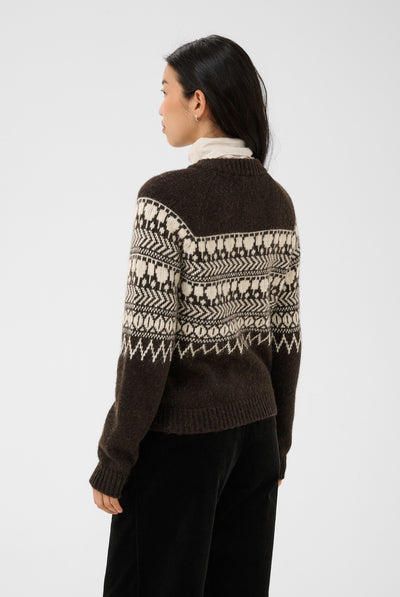 CharmainePW Cardigan Mole/Whitcap Jaquard - 305383 - 30310832 Thumbnail