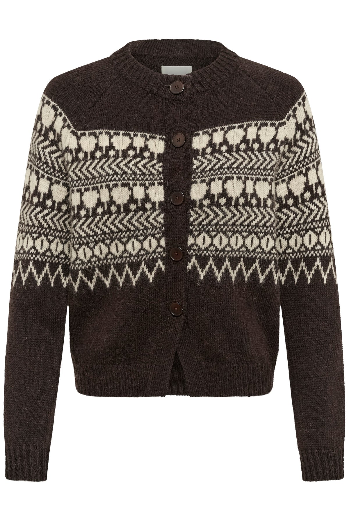 CharmainePW Cardigan Mole/Whitcap Jaquard - 305383 - 30310832