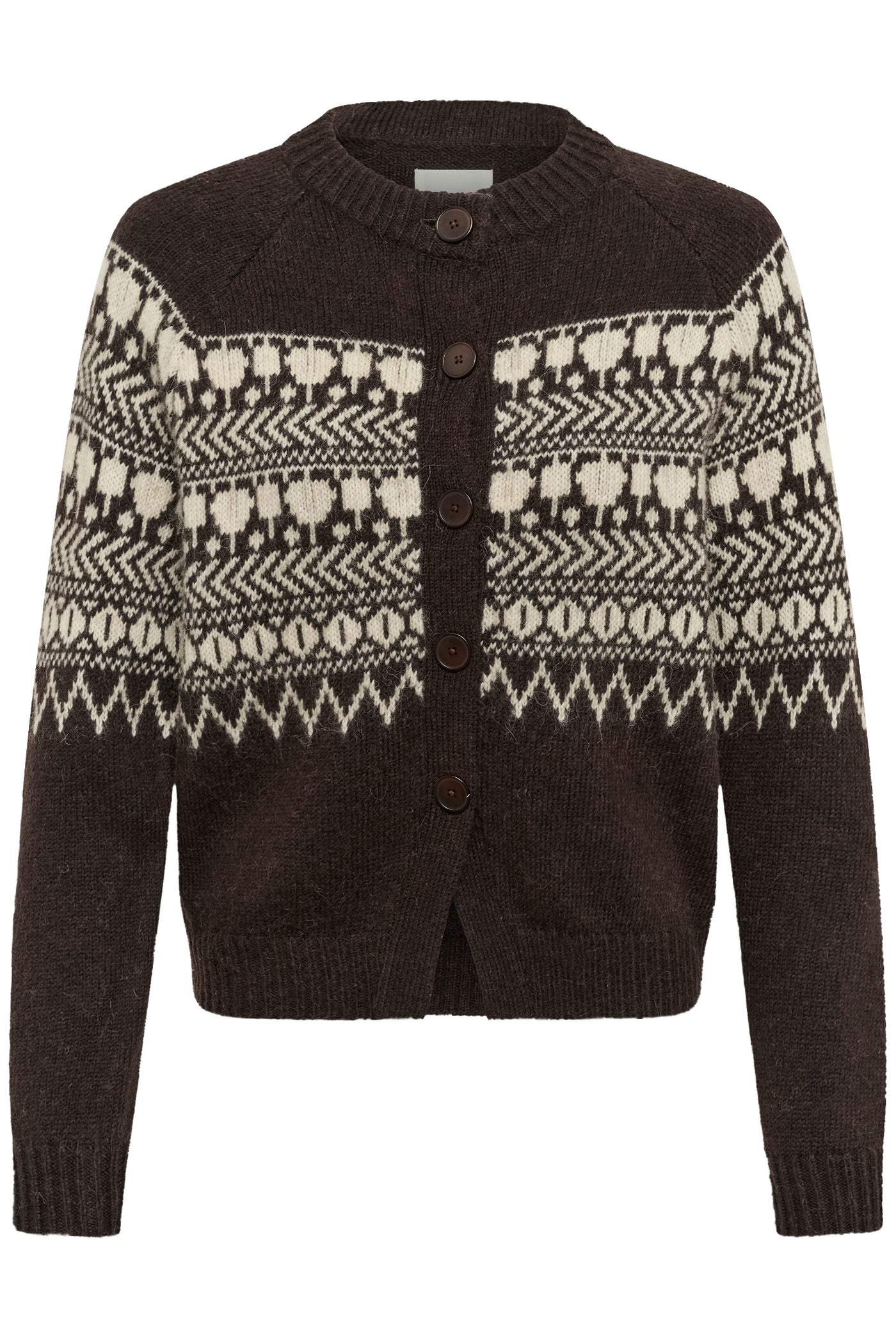 CharmainePW Cardigan Mole/Whitcap Jaquard - 305383 - 30310832