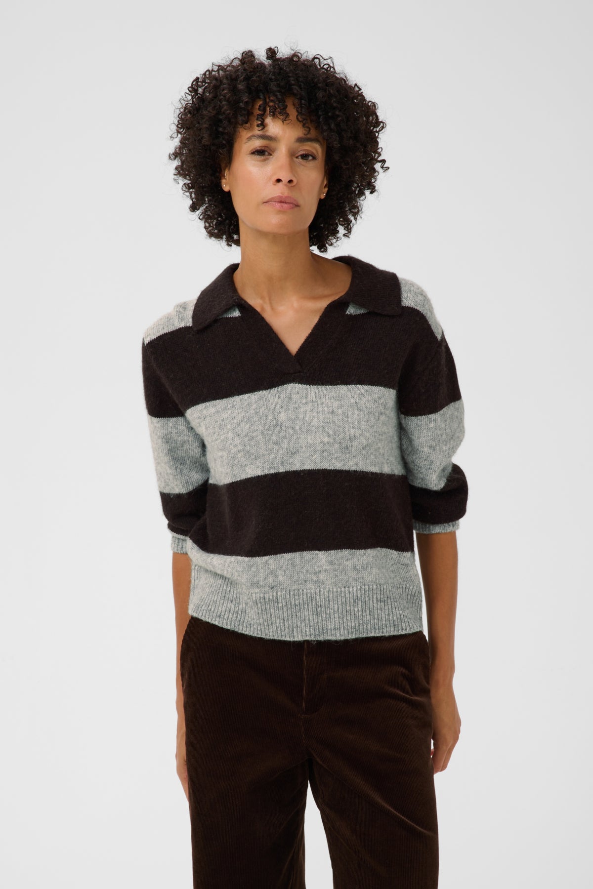 CharlottPW Pullover Mol‚/Grey melange stripe - 305 - 30310833