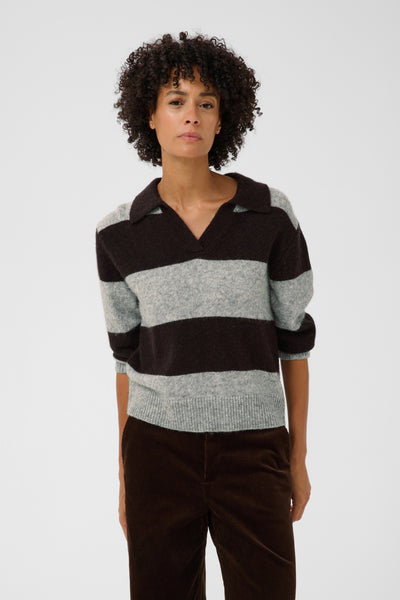 CharlottPW Pullover Mol‚/Grey melange stripe - 305 - 30310833 Thumbnail