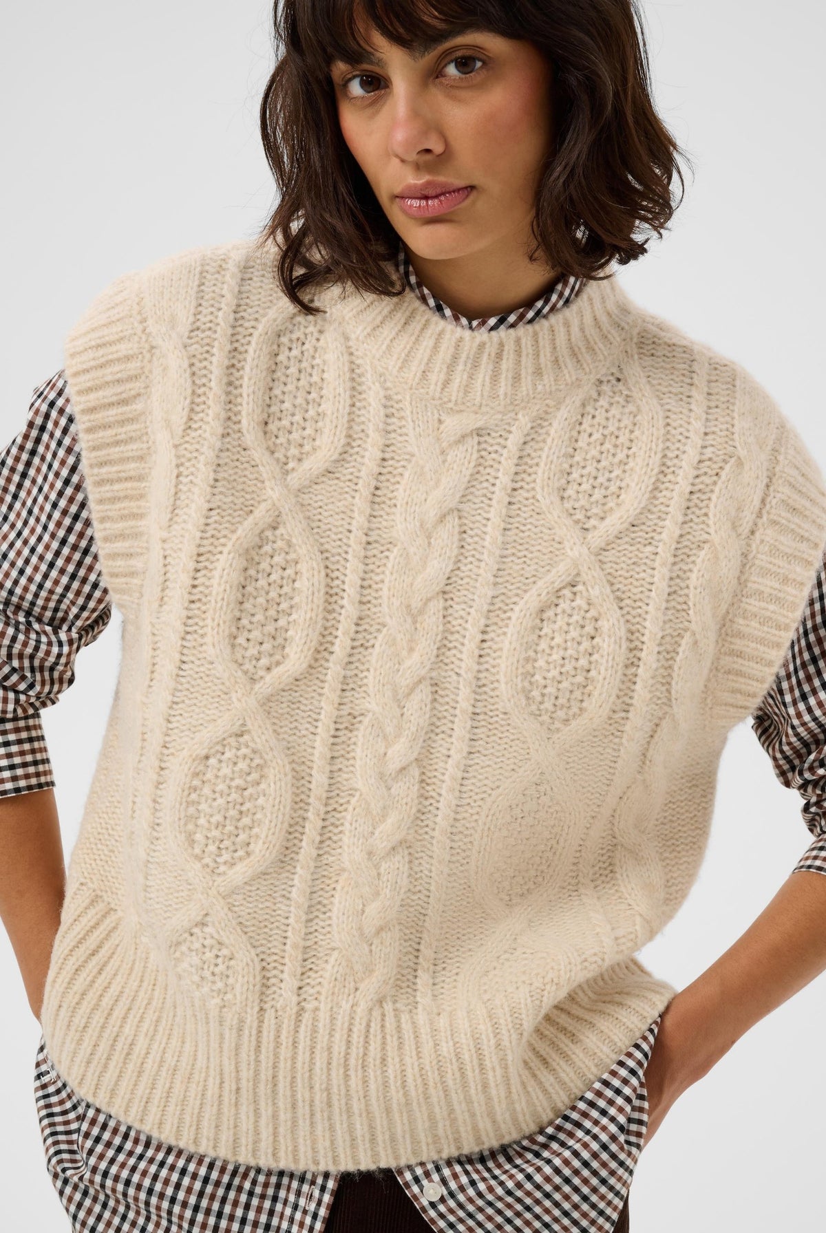 ChaninaPW Waistcoat Whitecap Melange - 1203041 - 30310841