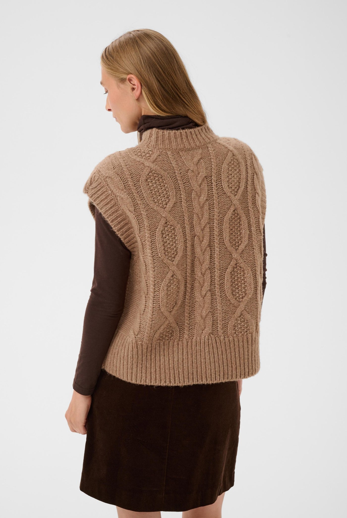 ChaninaPW Waistcoat Medium Brown Melange - 305386 - 30310841