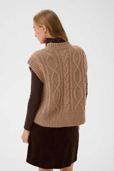 ChaninaPW Waistcoat Medium Brown Melange - 305386 - 30310841 Thumbnail