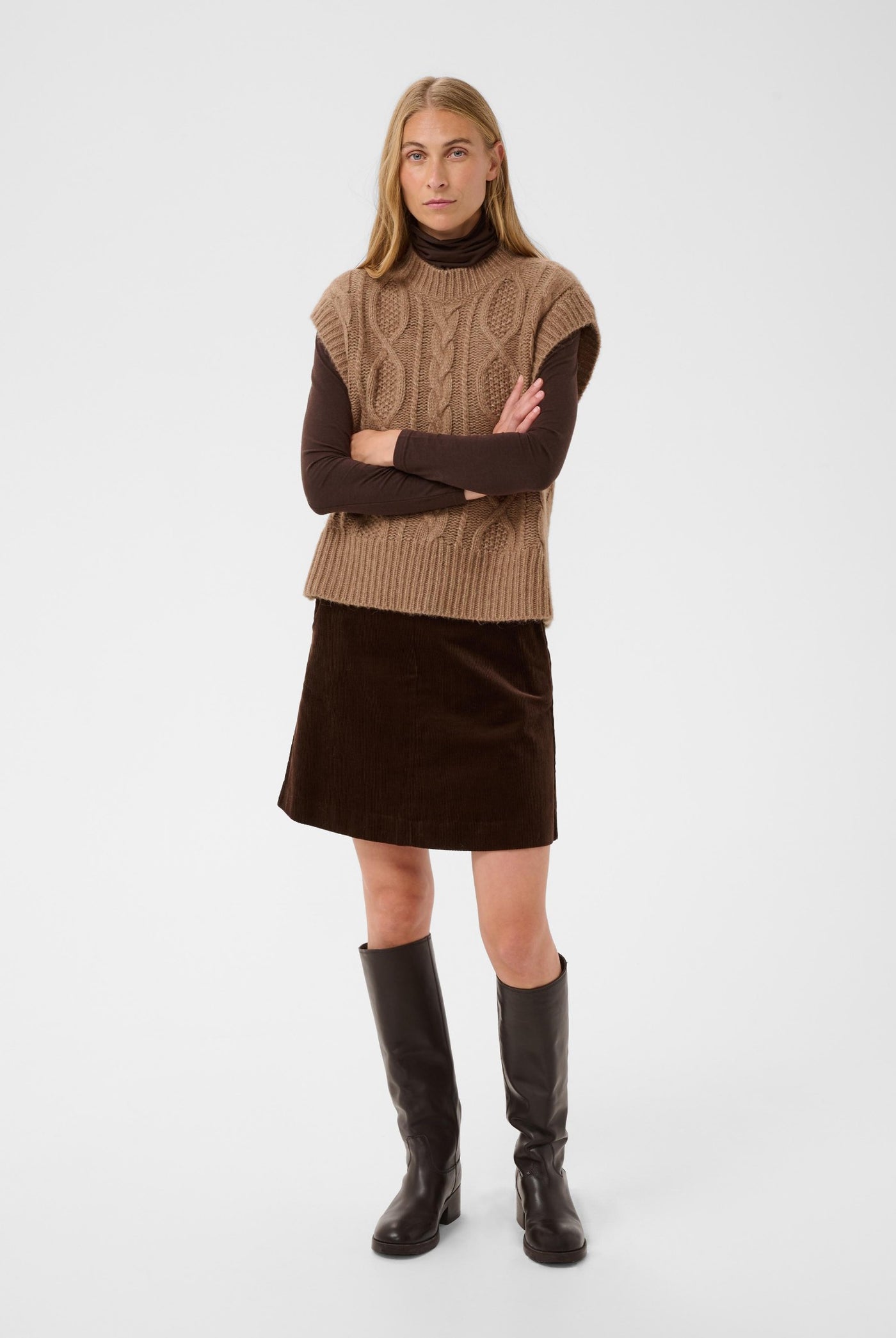 ChaninaPW Waistcoat Medium Brown Melange - 305386 - 30310841