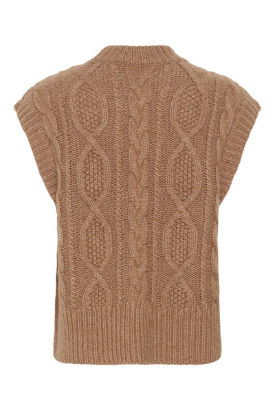 ChaninaPW Waistcoat Medium Brown Melange - 305386 - 30310841 Thumbnail