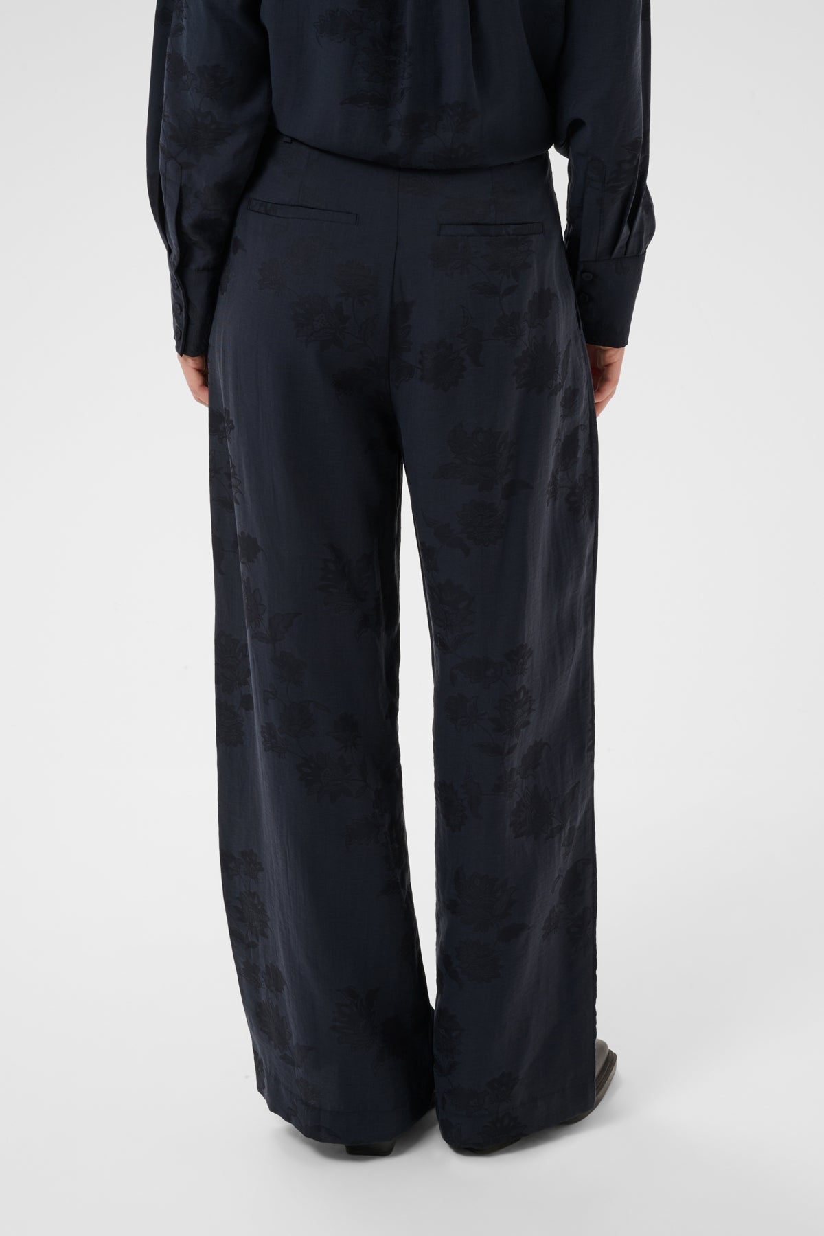 CathleenPW Pants Dark Navy Flower Jaquard - 305 - 30310855