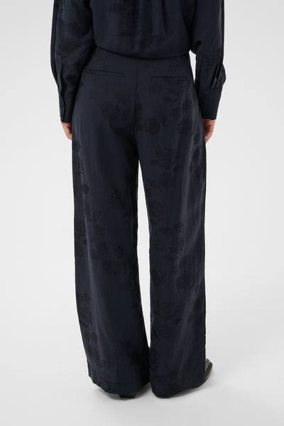 CathleenPW Pants Dark Navy Flower Jaquard - 305 - 30310855 Thumbnail
