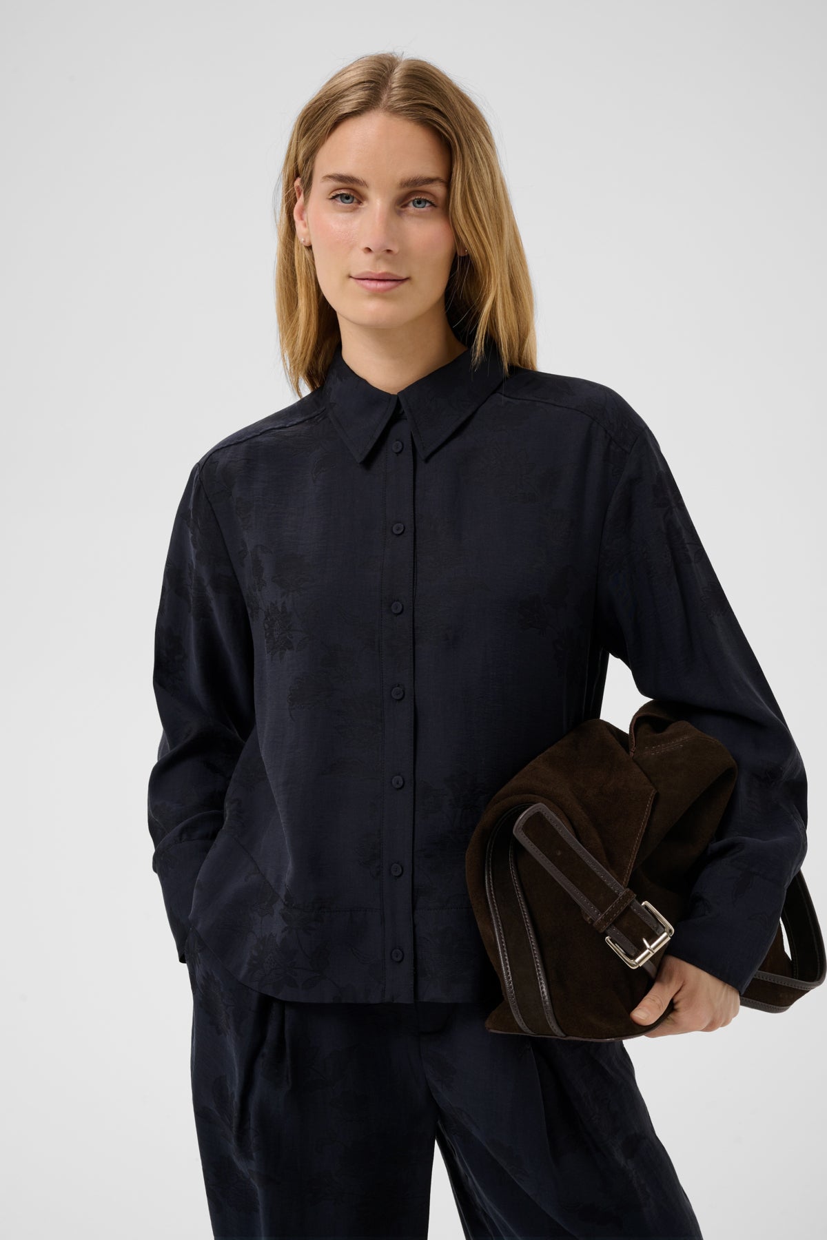 CarollaPW Shirt Dark Navy Flower Jaquard - 305 - 30310863