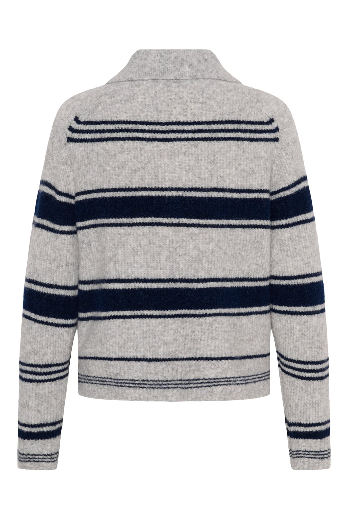 CarilinaPW Pullover Grey w. Navy Stripes - 305330 - 30310869