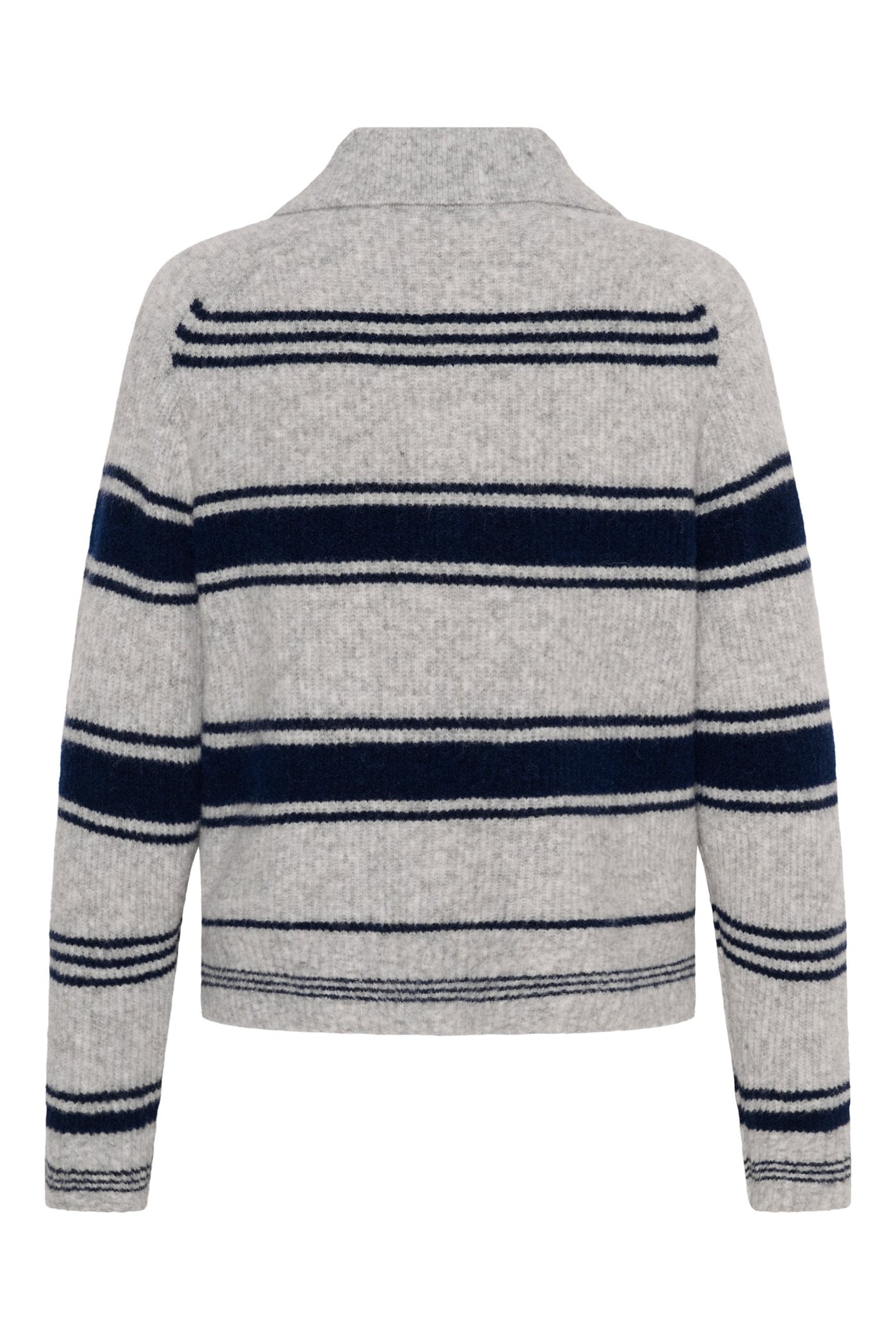 CarilinaPW Pullover Grey w. Navy Stripes - 305330 - 30310869