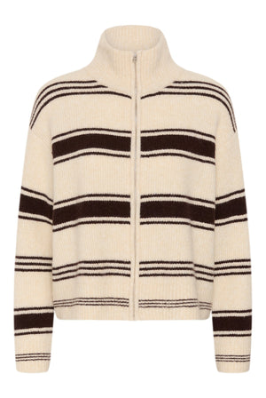 CamiriaPW Pullover Off White w. Brown Stripes - 3 - 30310870