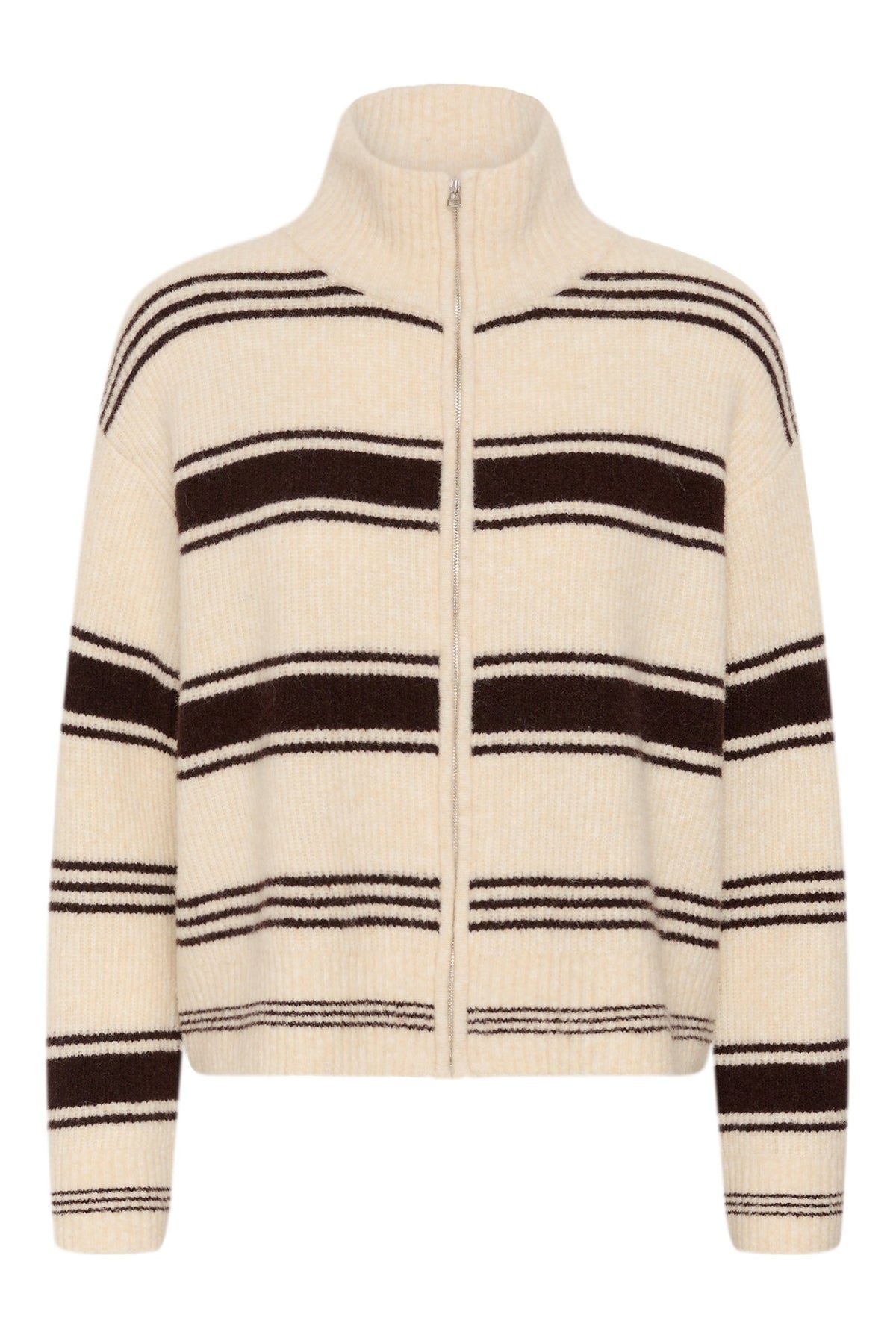 CamiriaPW Pullover Off White w. Brown Stripes - 3 - 30310870