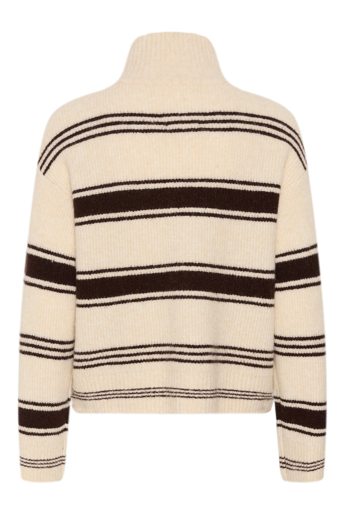 CamiriaPW Pullover Off White w. Brown Stripes - 3 - 30310870
