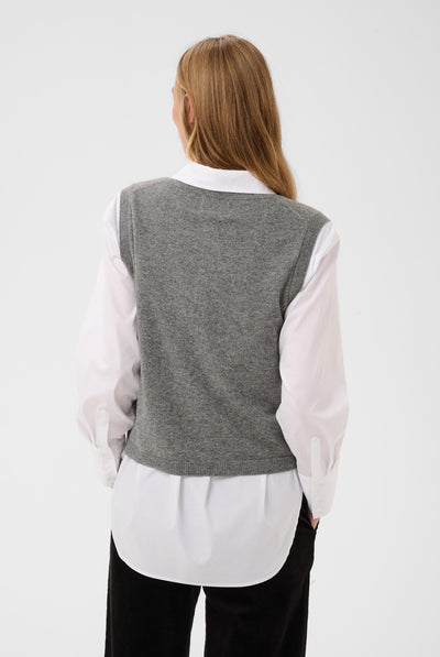 CaniaPW Waistcoat Medium Grey Melange - 1802011 - 30310872 Thumbnail