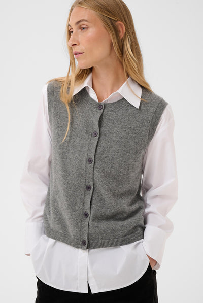 CaniaPW Waistcoat Medium Grey Melange - 1802011 - 30310872 Thumbnail