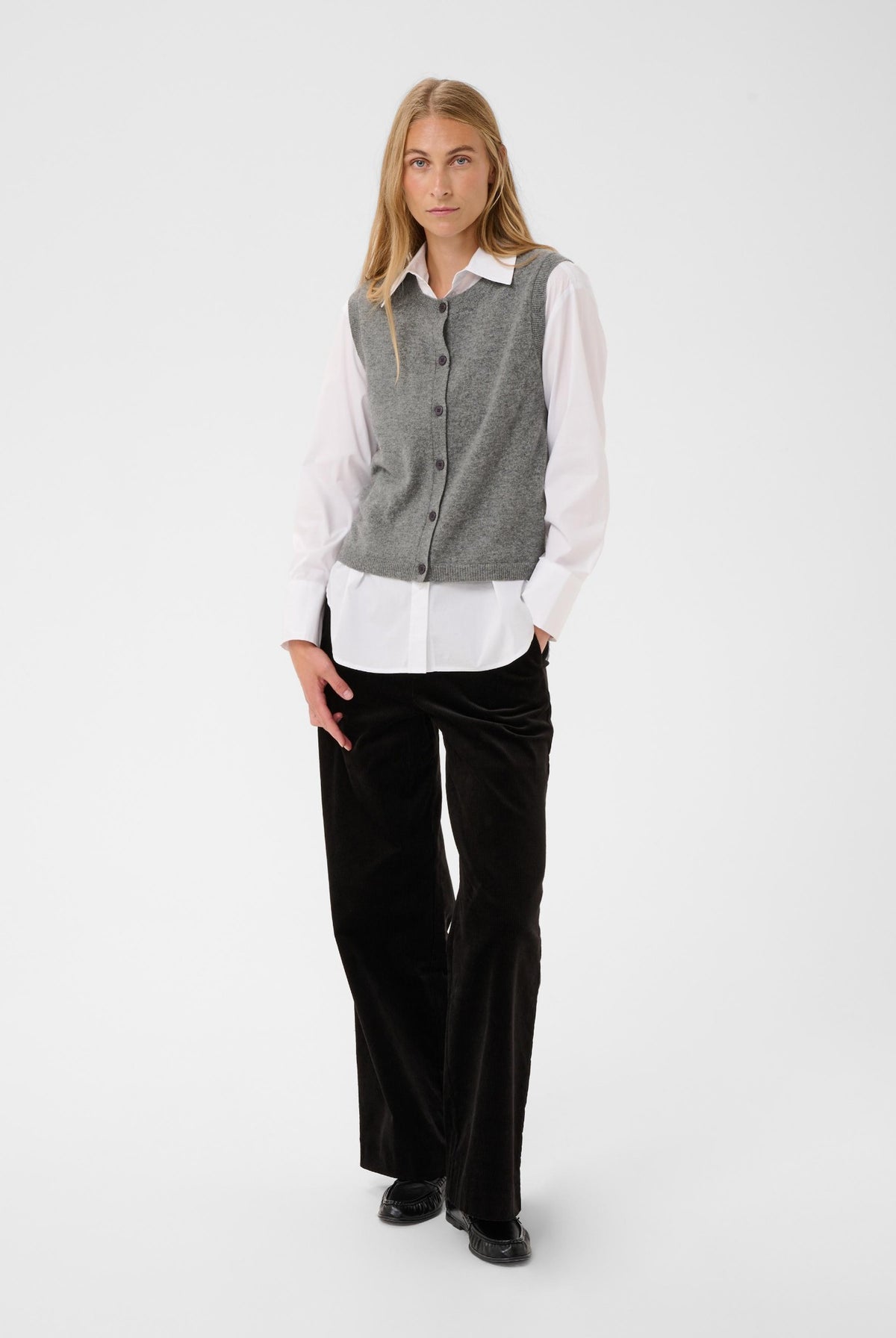 CaniaPW Waistcoat Medium Grey Melange - 1802011 - 30310872