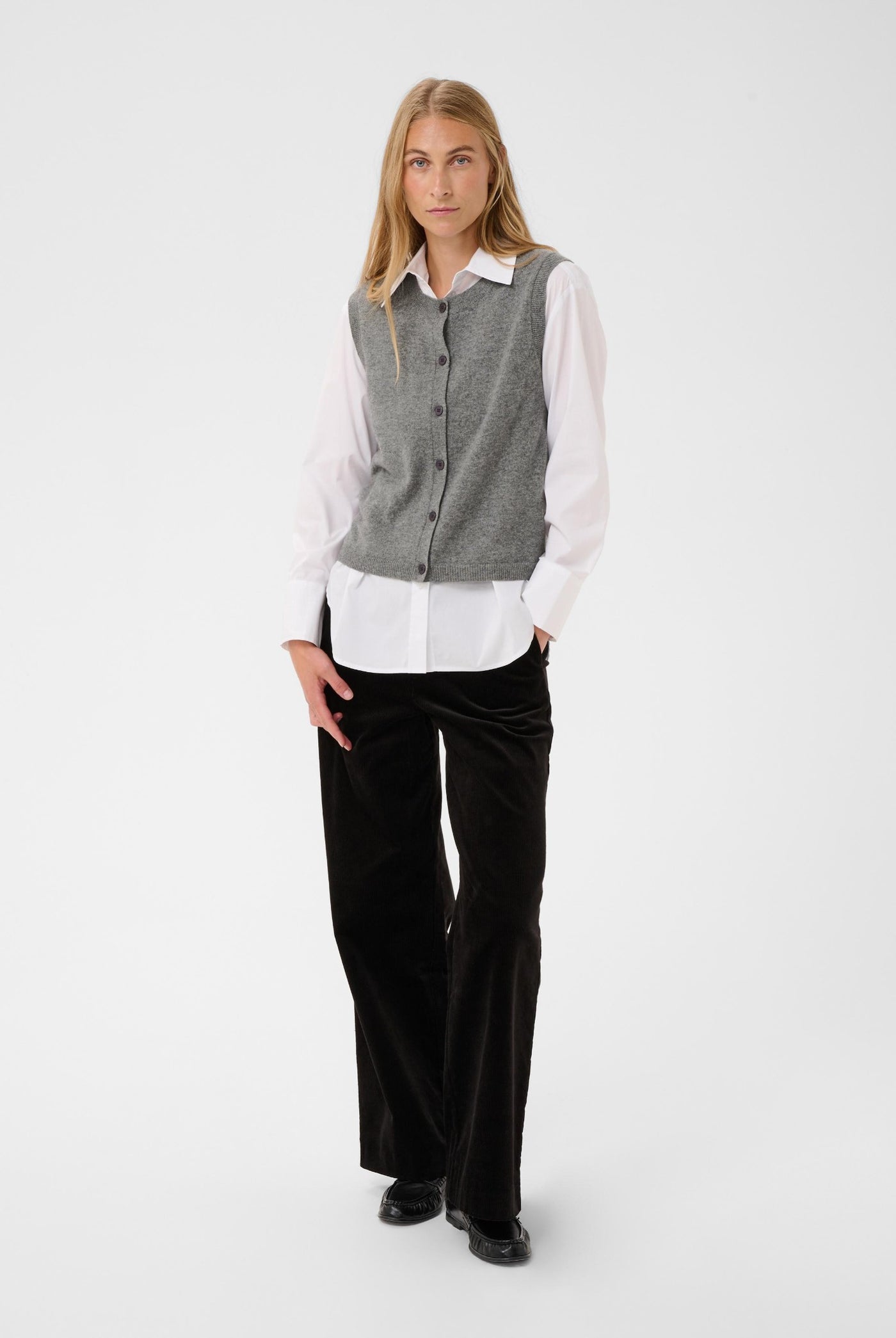 CaniaPW Waistcoat Medium Grey Melange - 1802011 - 30310872