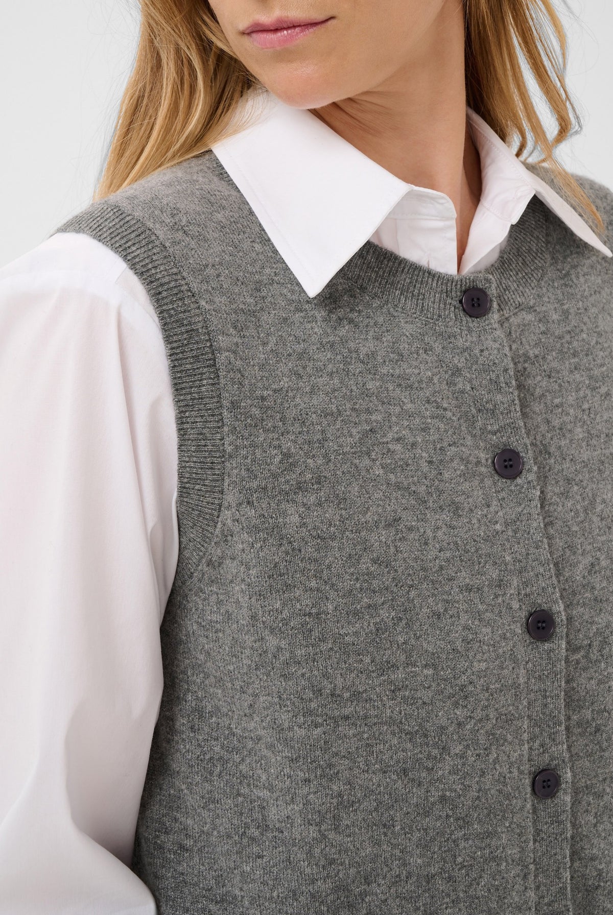 CaniaPW Waistcoat Medium Grey Melange - 1802011 - 30310872