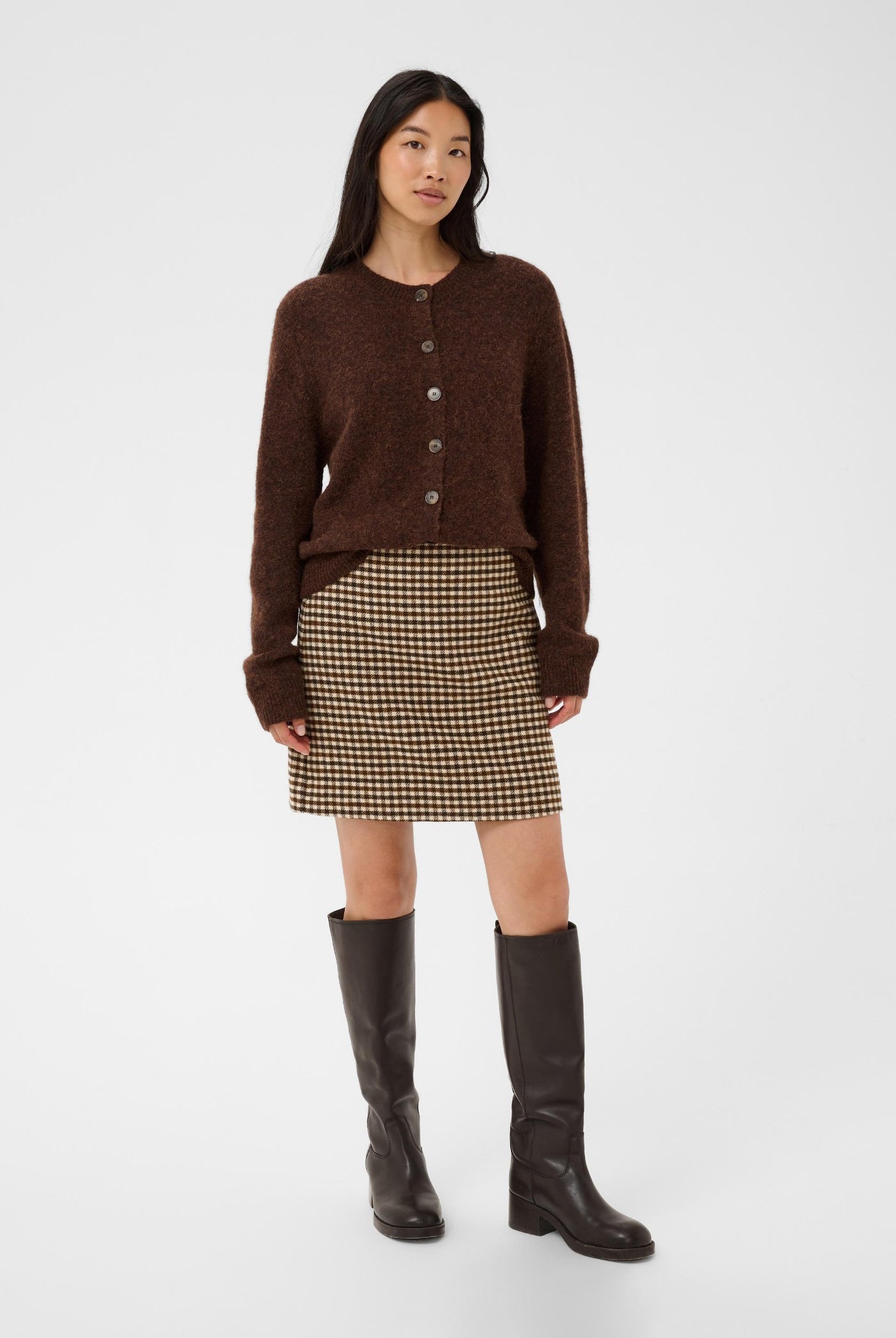 JulissaPW Skirt Brown Check - 305379 - 30310903