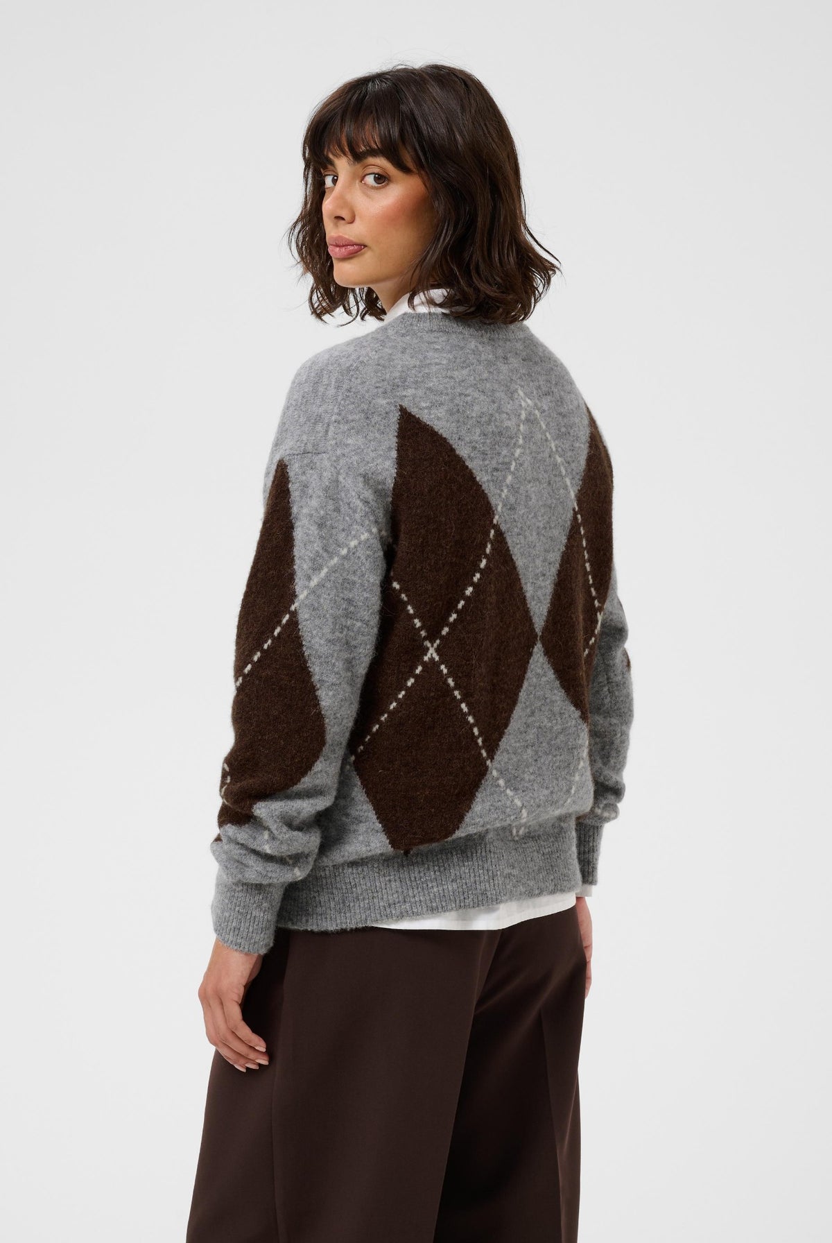 SorayasPW Pullover Brown/Grey Check - 305452 - 30311013