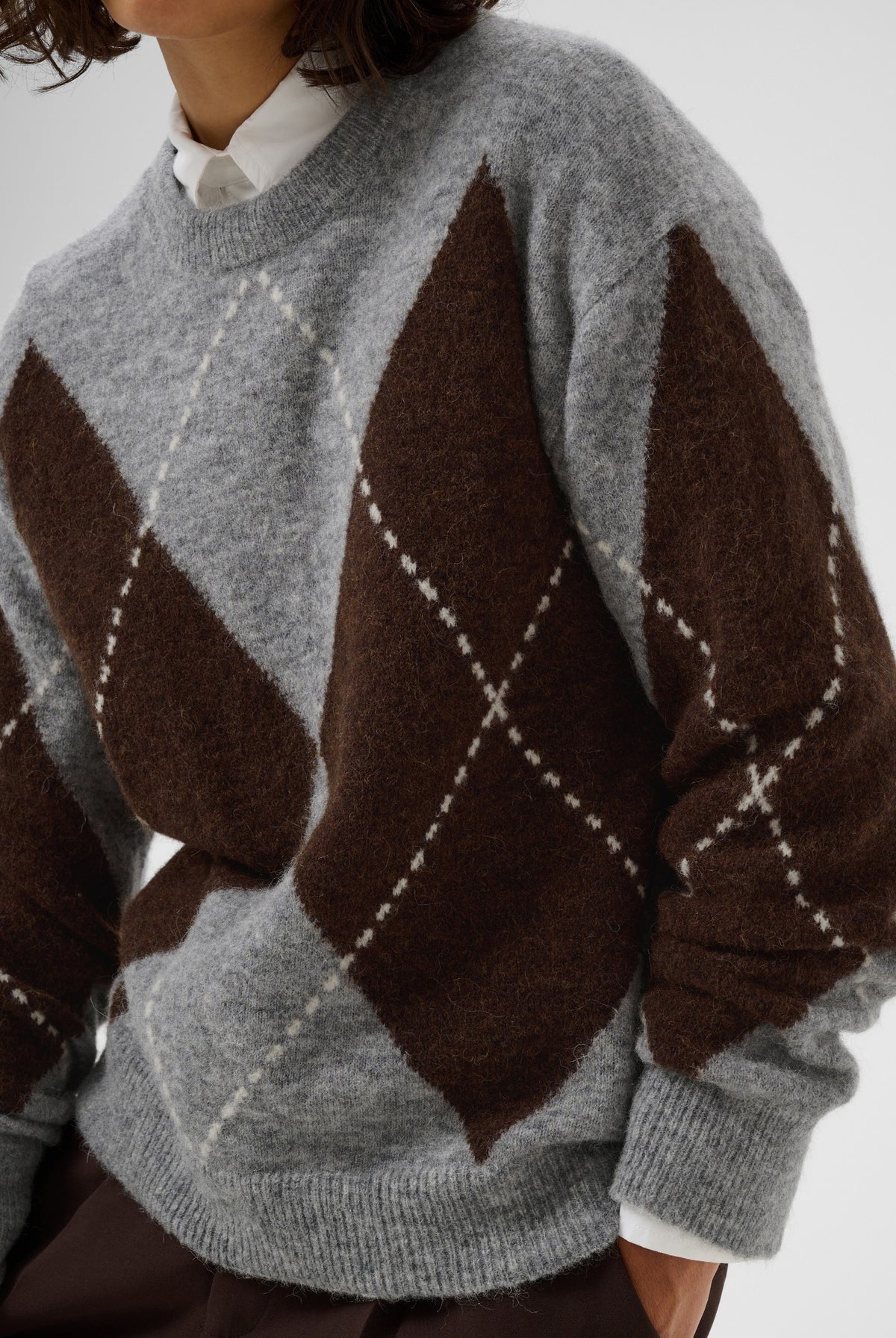 SorayasPW Pullover Brown/Grey Check - 305452 - 30311013