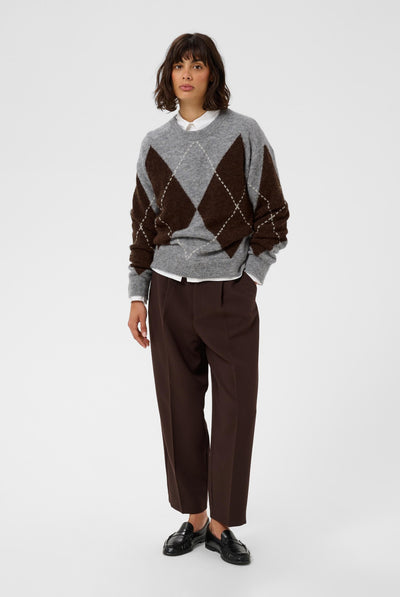 SorayasPW Pullover Brown/Grey Check - 305452 - 30311013 Thumbnail