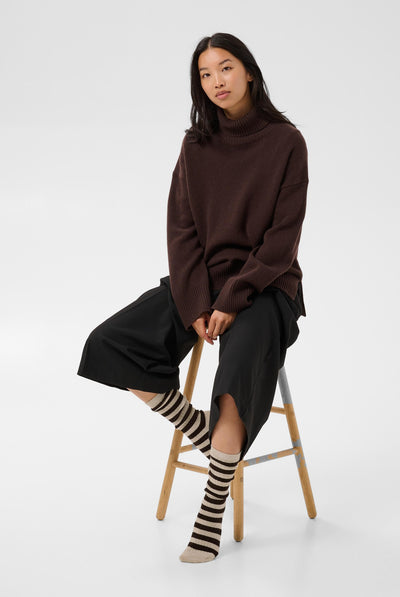 DorinPW Socks Brown Stripe - 305310 - 30311025 Thumbnail