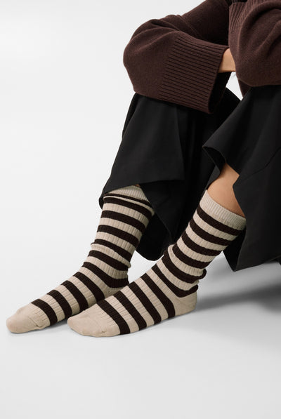 DorinPW Socks Brown Stripe - 305310 - 30311025 Thumbnail