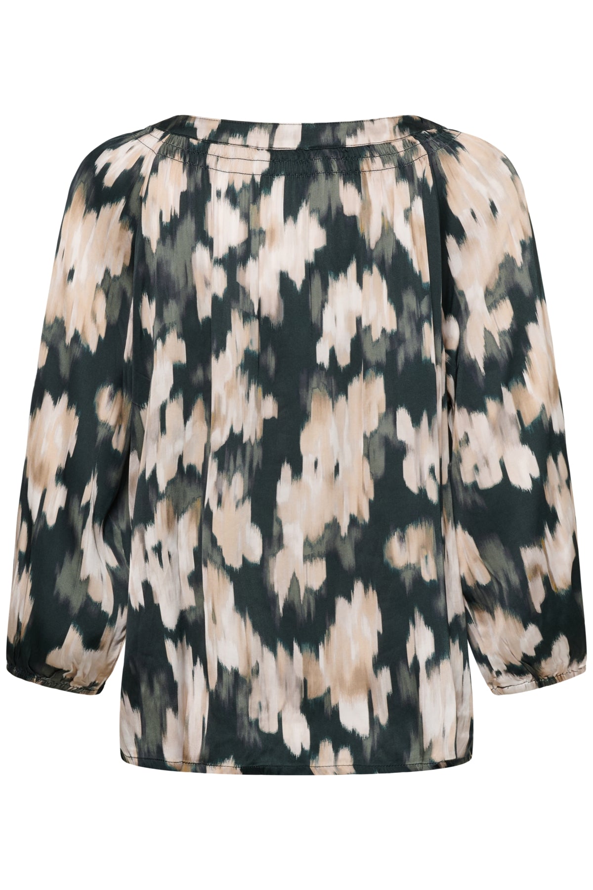 CatinPW Blouse Green Blurred Flower Print - 3 - 30311124