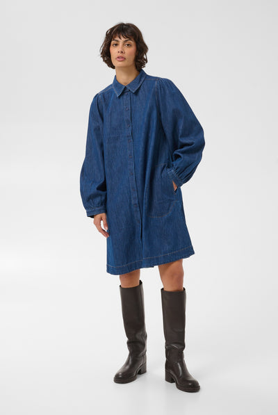 EleinanPW Dress Medium Dark Blue Denim - 30015 - 30311132 Thumbnail