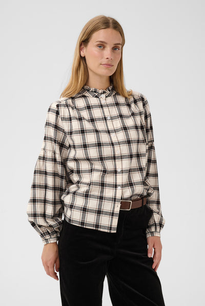SamillaPW Shirt Dark Navy/Mole Check - 305637 - 30311150 Thumbnail
