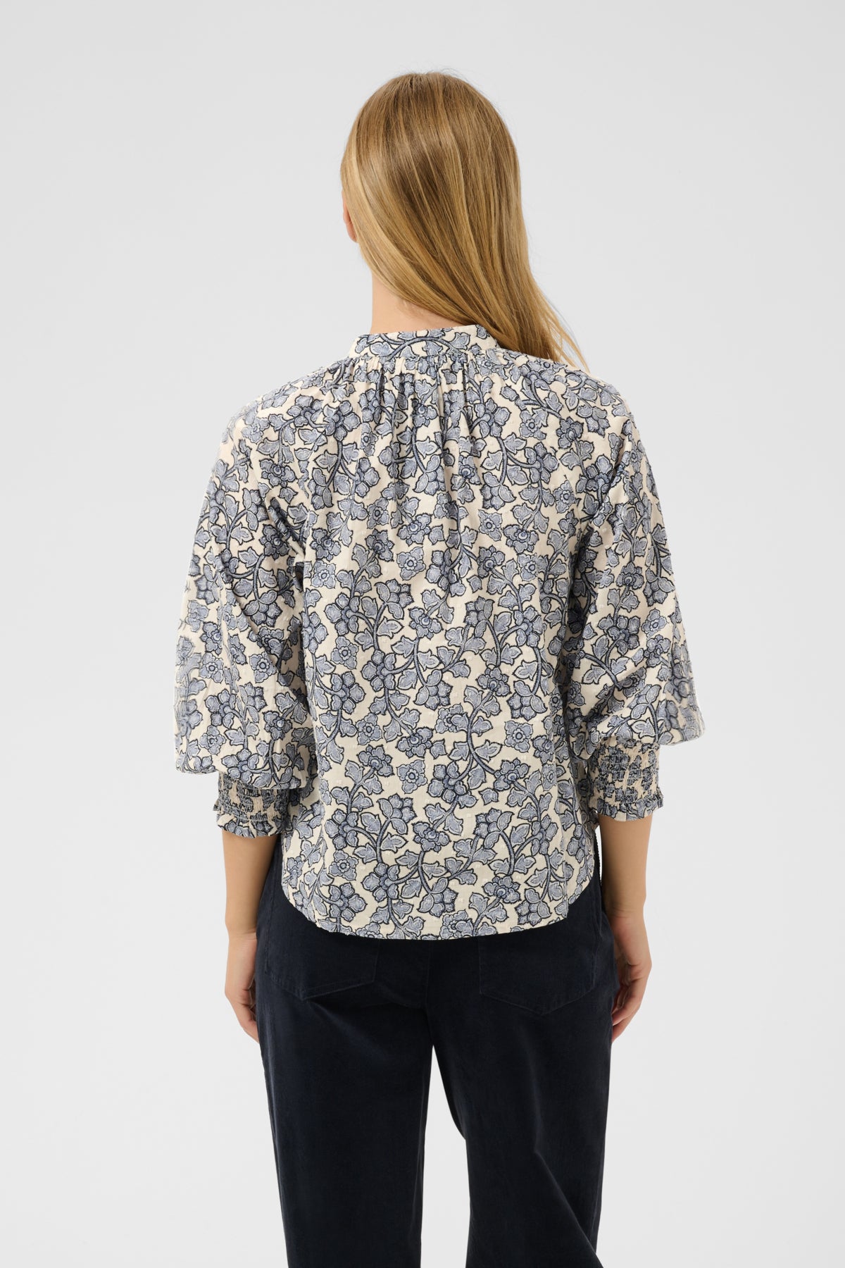 AlmeriPW shirt Dark Navy Leaf Print 2 - 30562 - 30311163