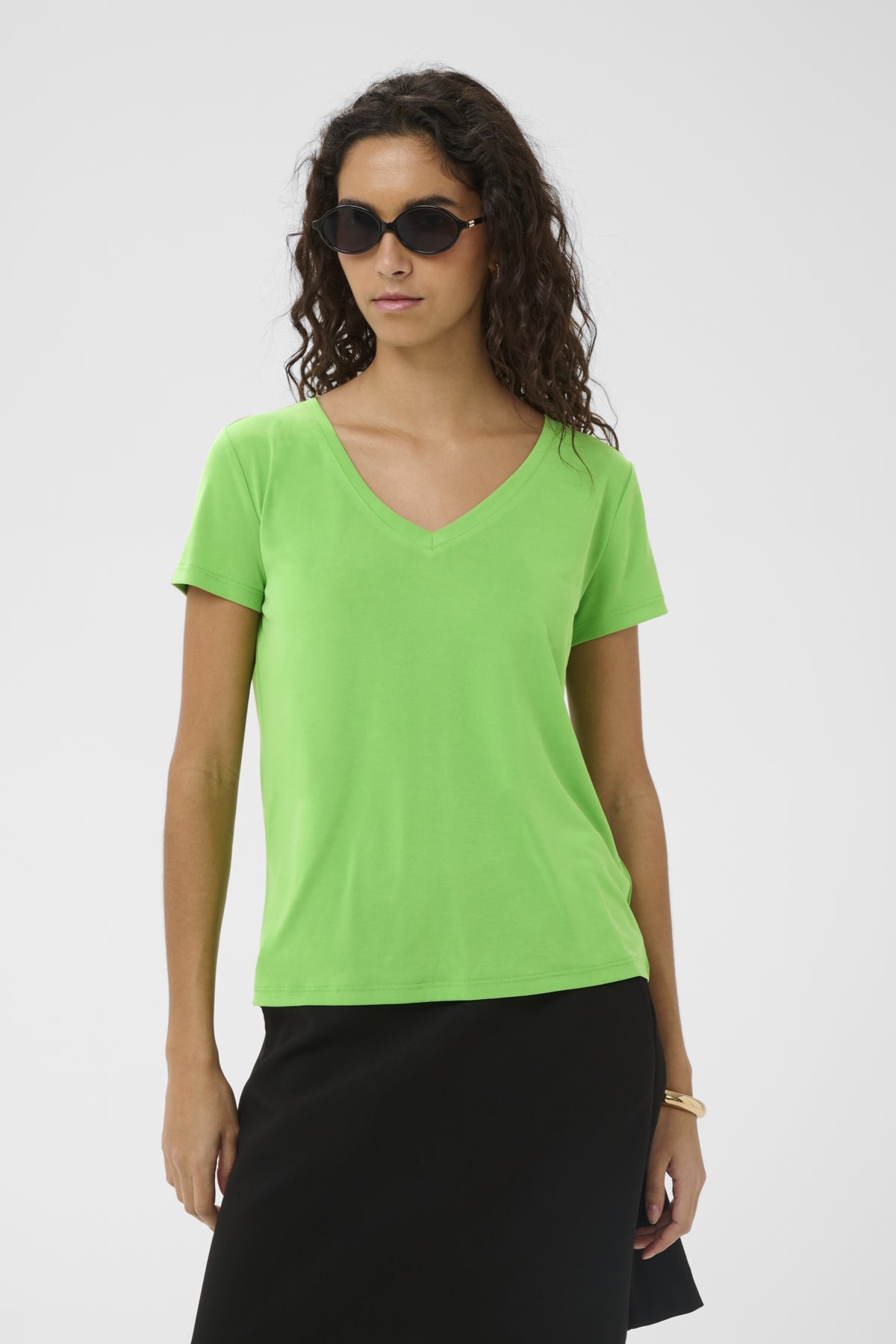 SLColumbine V-neck SS Vibrant Green - 166339 - 30404284